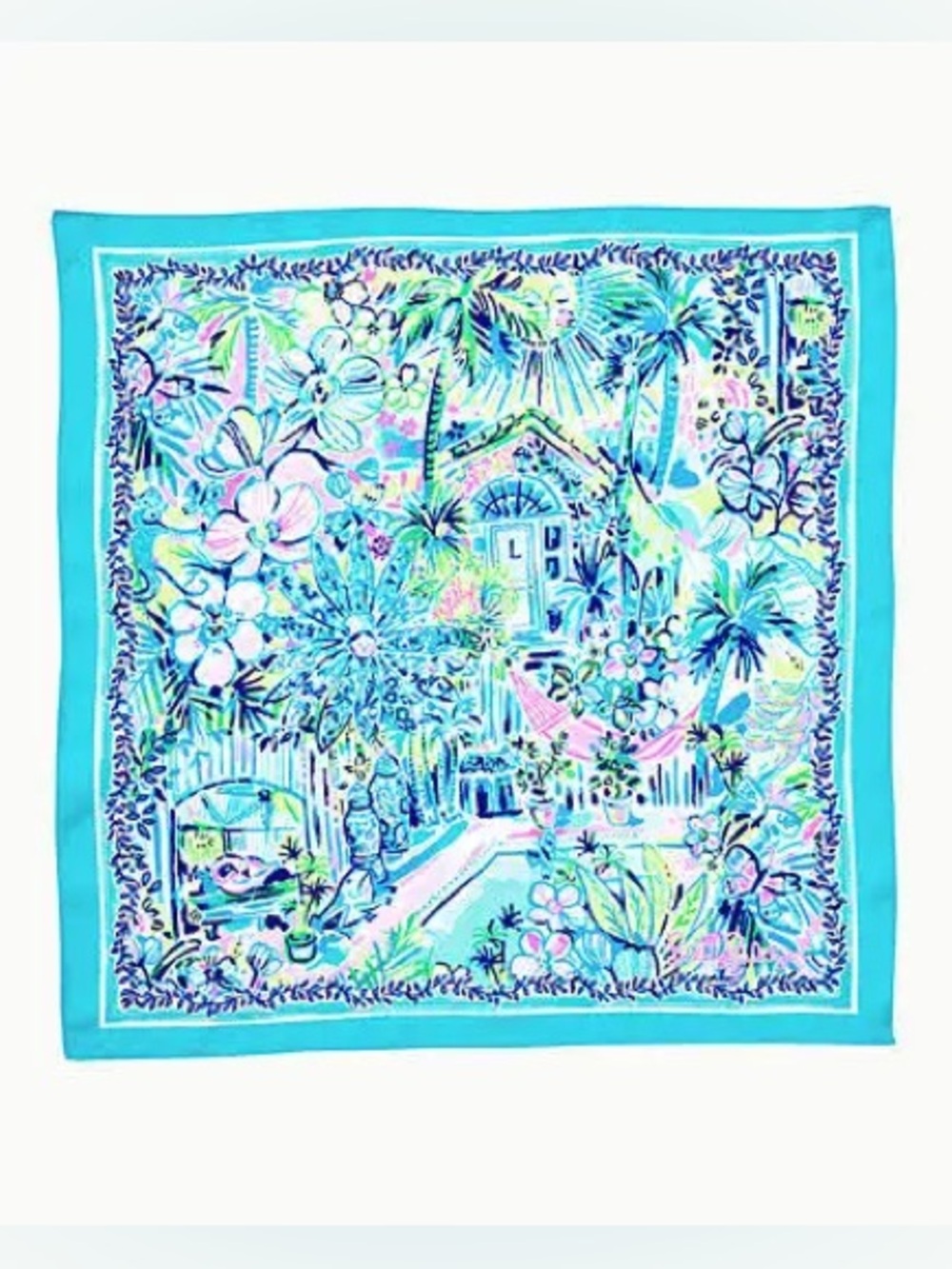 NWT Lilly’s House Engineered GWP Silk Scarf